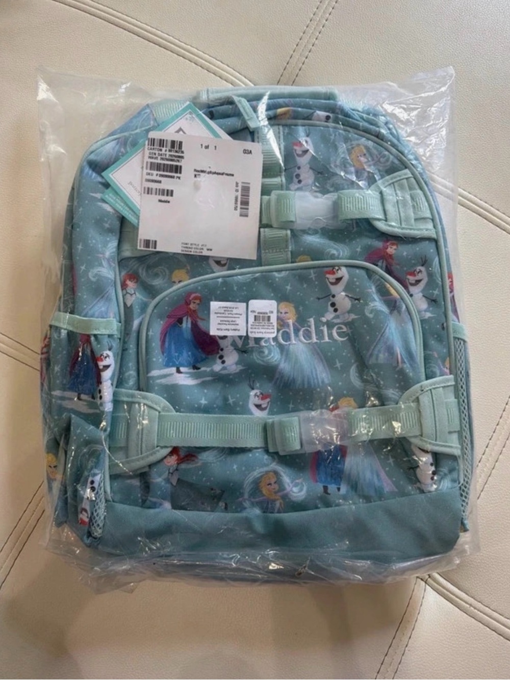 Pottery Barn Kids Frozen Print Light Blue Backpack